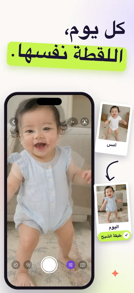 الكاميرا مع طبقة الشبح لمطابقة صورة اليوم