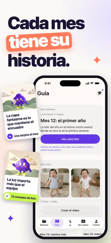 Pestaña Guía con la tarjeta de este mes y una idea de foto