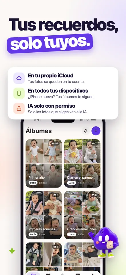 Pantalla de privacidad: iCloud, todos los dispositivos, IA solo con consentimiento