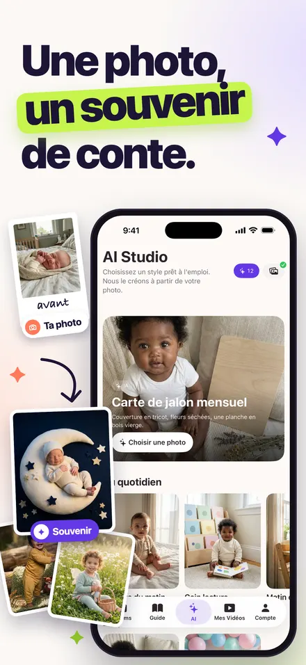 AI Studio avec des thèmes souvenirs et une carte terminée