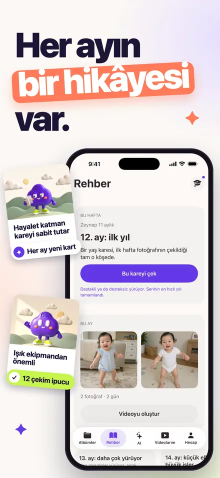 Bu ayın kartını ve fotoğraf fikrini gösteren rehber sekmesi
