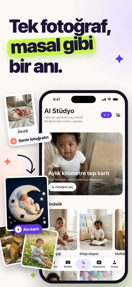 Hatıra temaları ve hazır bir kartla AI stüdyo