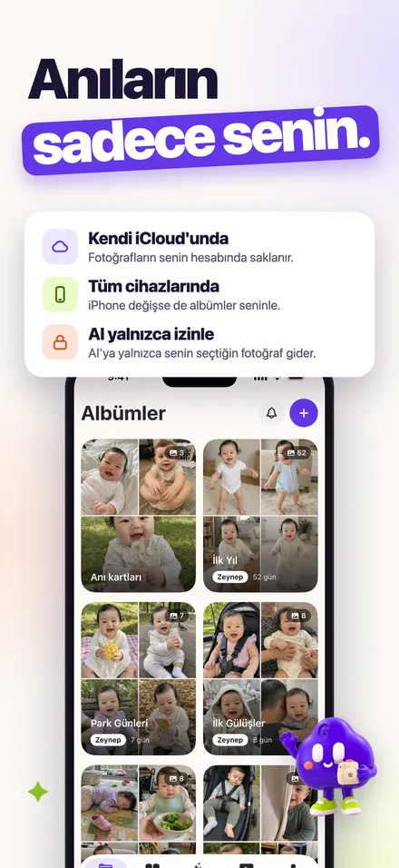 Gizlilik ekranı: iCloud, tüm cihazlar, yapay zekâ yalnızca onayla